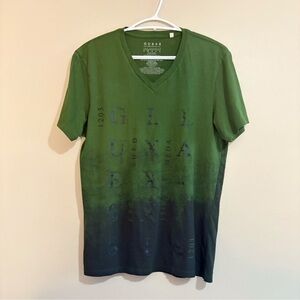 3/$10⚡️Guess Green & Black Ombre Graphic Print V-Neck T-Shirt